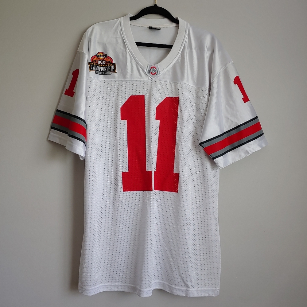 2007 Ohio State #11 Buckeyes Team Jersey Atlantis Sz M White